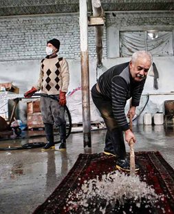 شستشوی سنتی قالی در قالیشویی شهران
