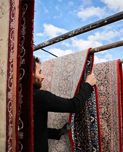 خشک کردن قالی در قالیشویی شهران
